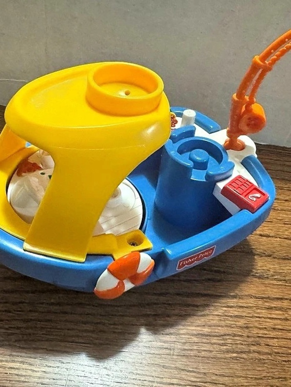 Older Fisher-Price Little People Floaty Boat Blue & Yellow
